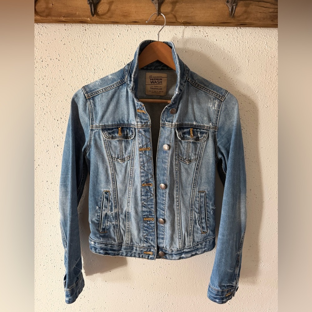 Zara Trafaluc vintage premium wash Denim Jacket